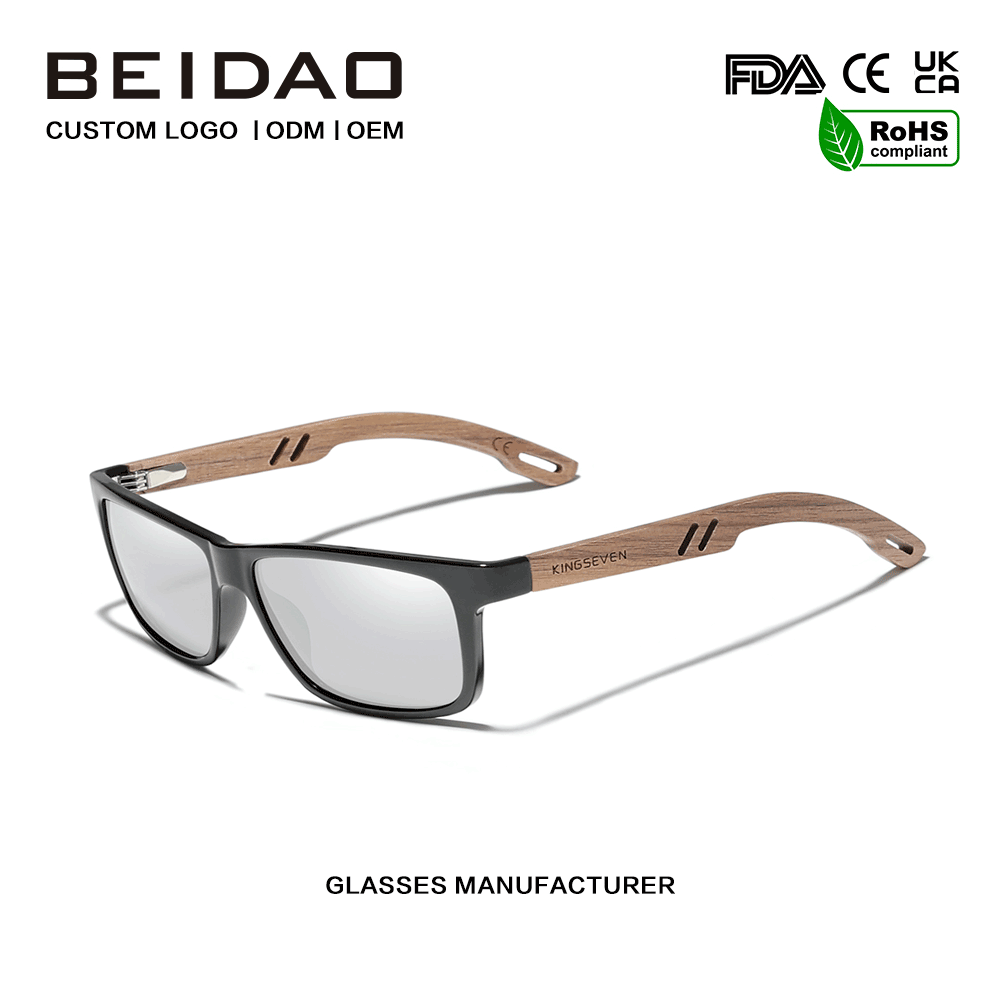 Designer handgemaakte walnoot frame zonnebrillen