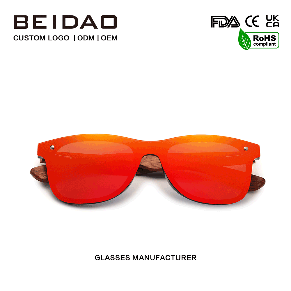 Voor unisex originele Bubinga hout rood gepolariseerde zonnebril