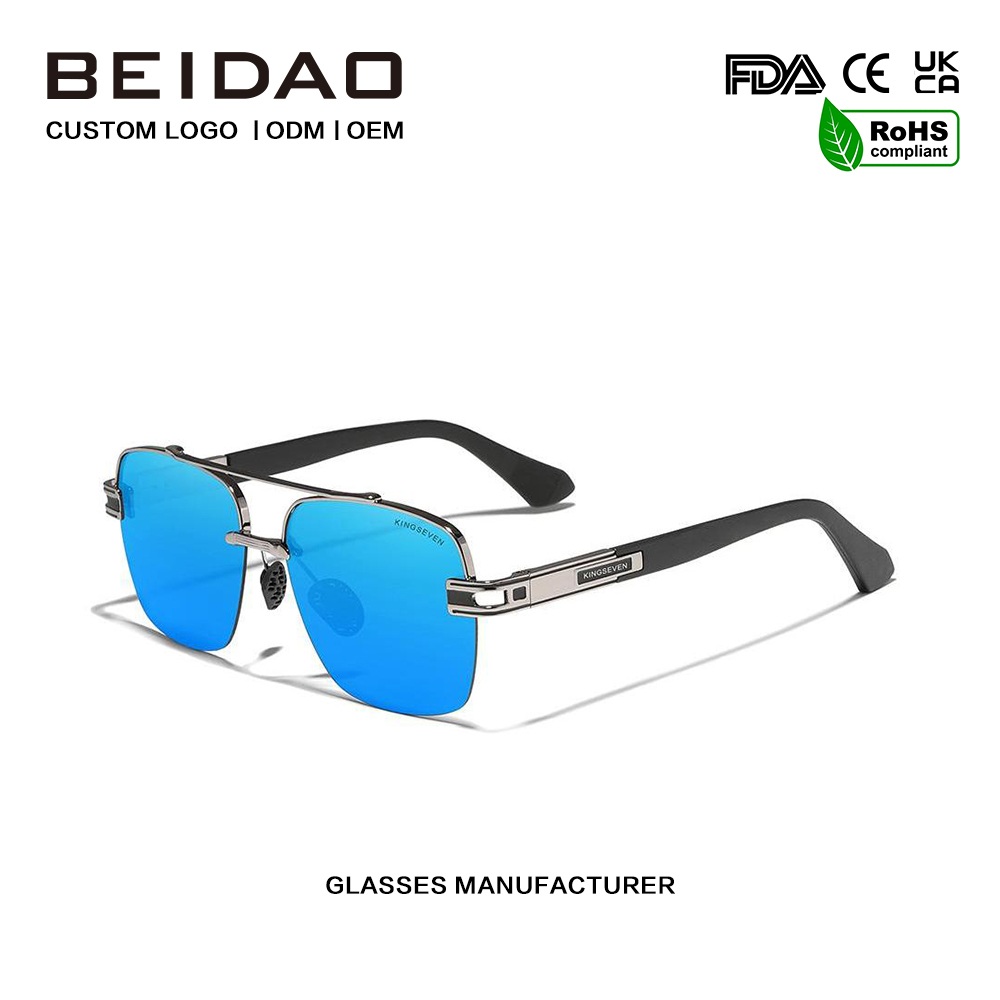 Luxe voor heren Kleurrijke retro gepolariseerde zonnebril