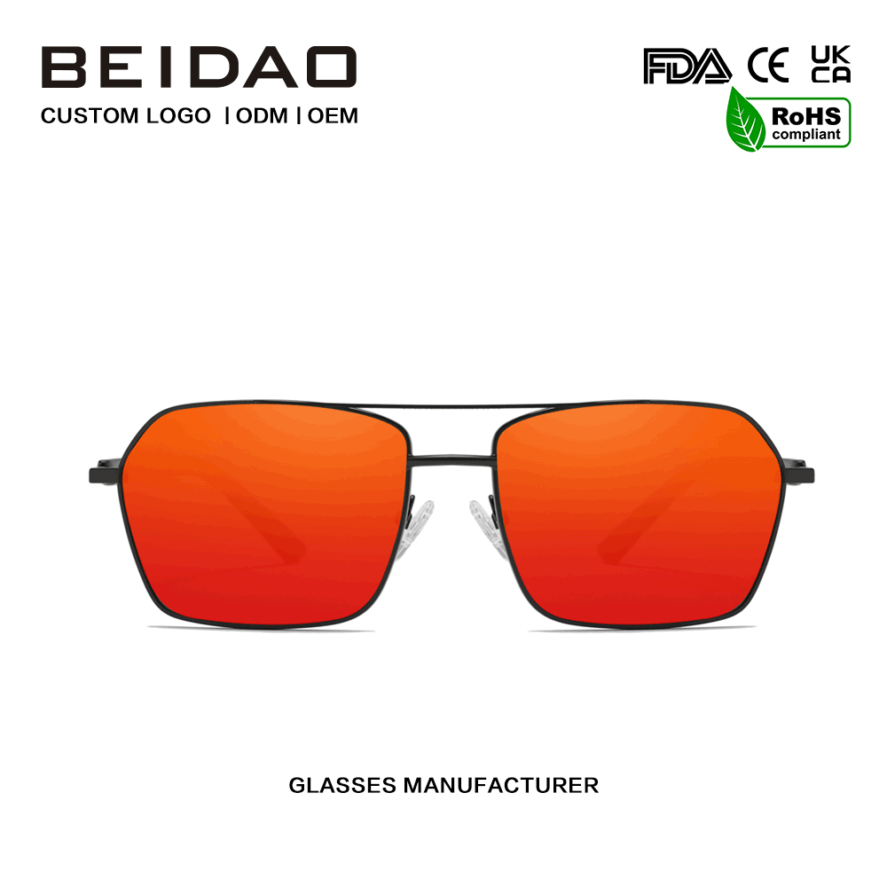 Moderne retro aluminium rode UV400 lens zonnebril rijden