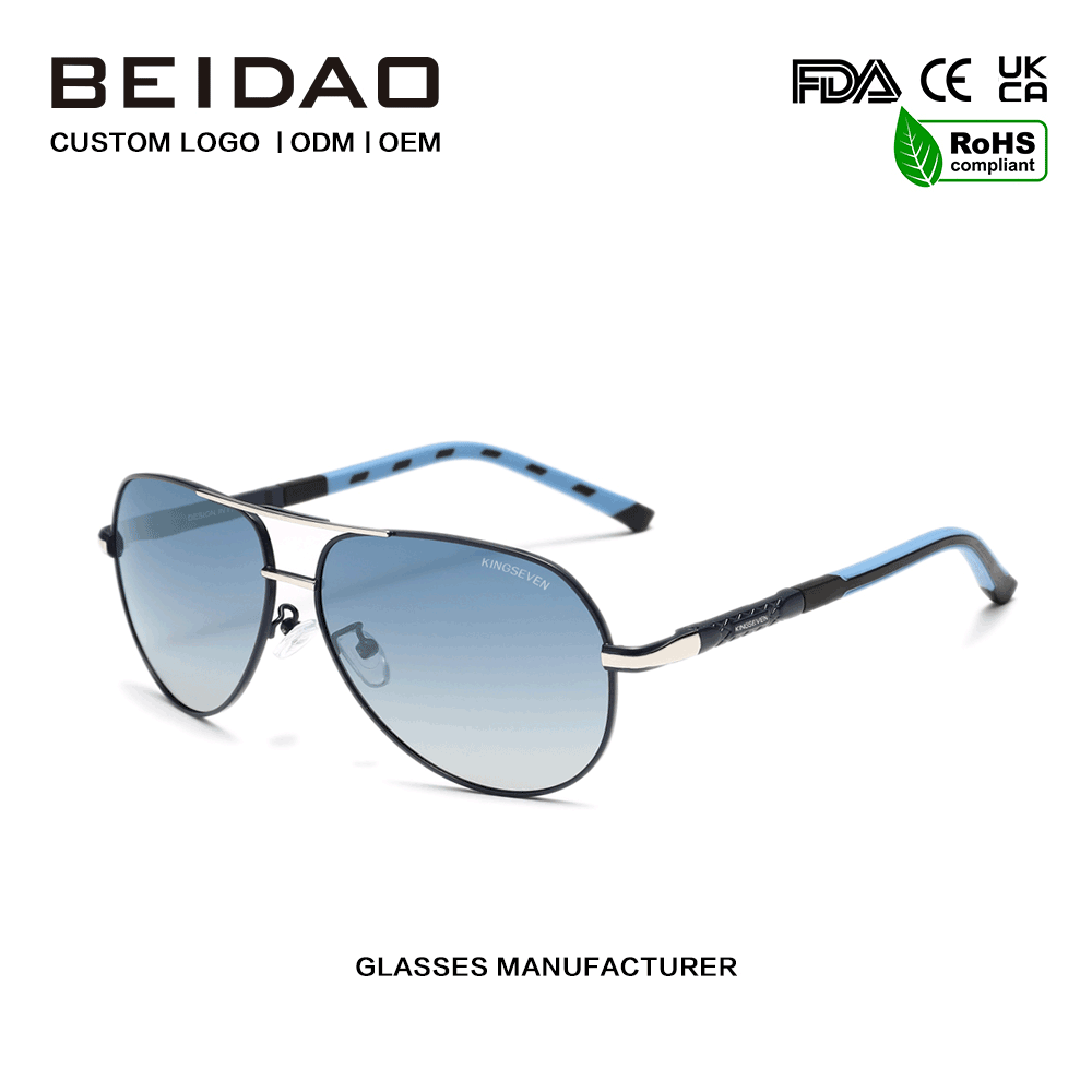 Nieuwe designer UV400 mode-zonnebril met gradiënt aluminium frame