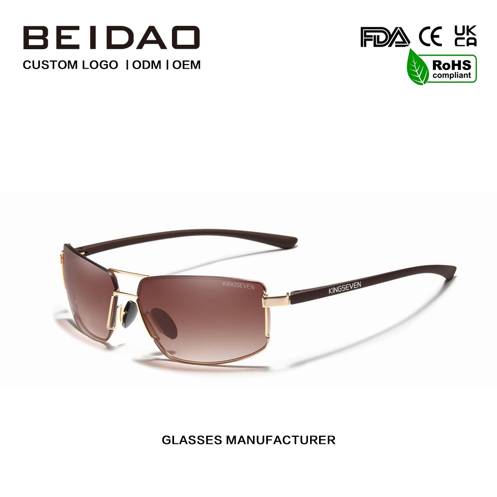 Unisex vintage vierkante aluminium gepolariseerde zonnebril